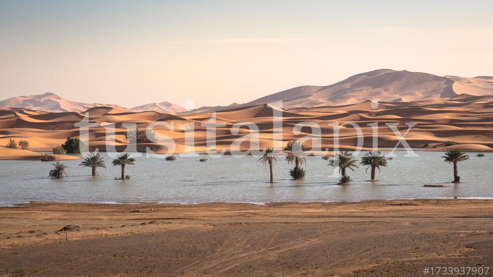 Lago Yasmina, en las dunas del Erg Chebbi del desierto de Marruecos